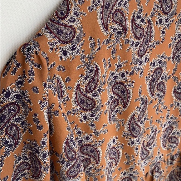 Rokoko Paisley print 3/4 sleeve peplum top, size L - Picture 8 of 10